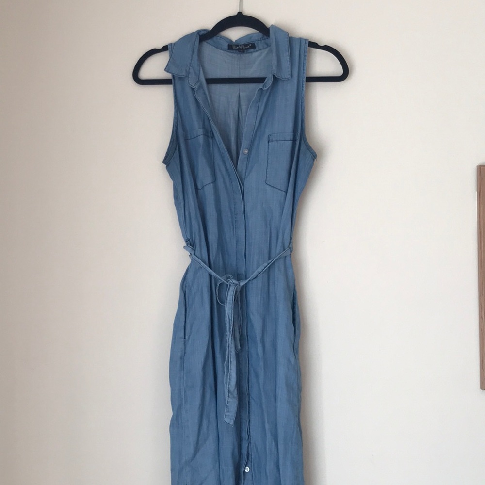 Chambray Shirt Dress with Pockets